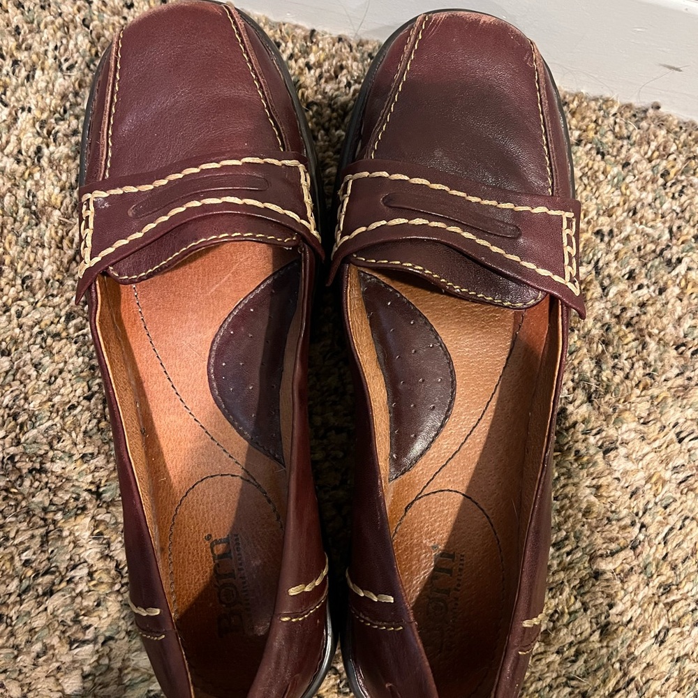 Born Brown Leather Loafers